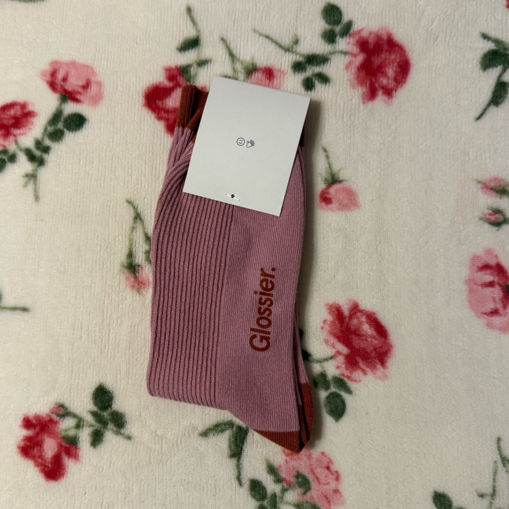 NWT Glossier Pink Socks